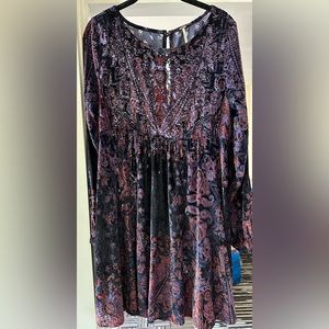 Velvet Cut-out Mini Dress